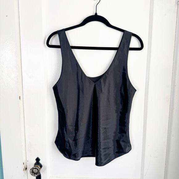 Farr West Vintage Satin Sleek Reversible Camisole Tank Top Black Style 123 Large - Picture 1 of 8